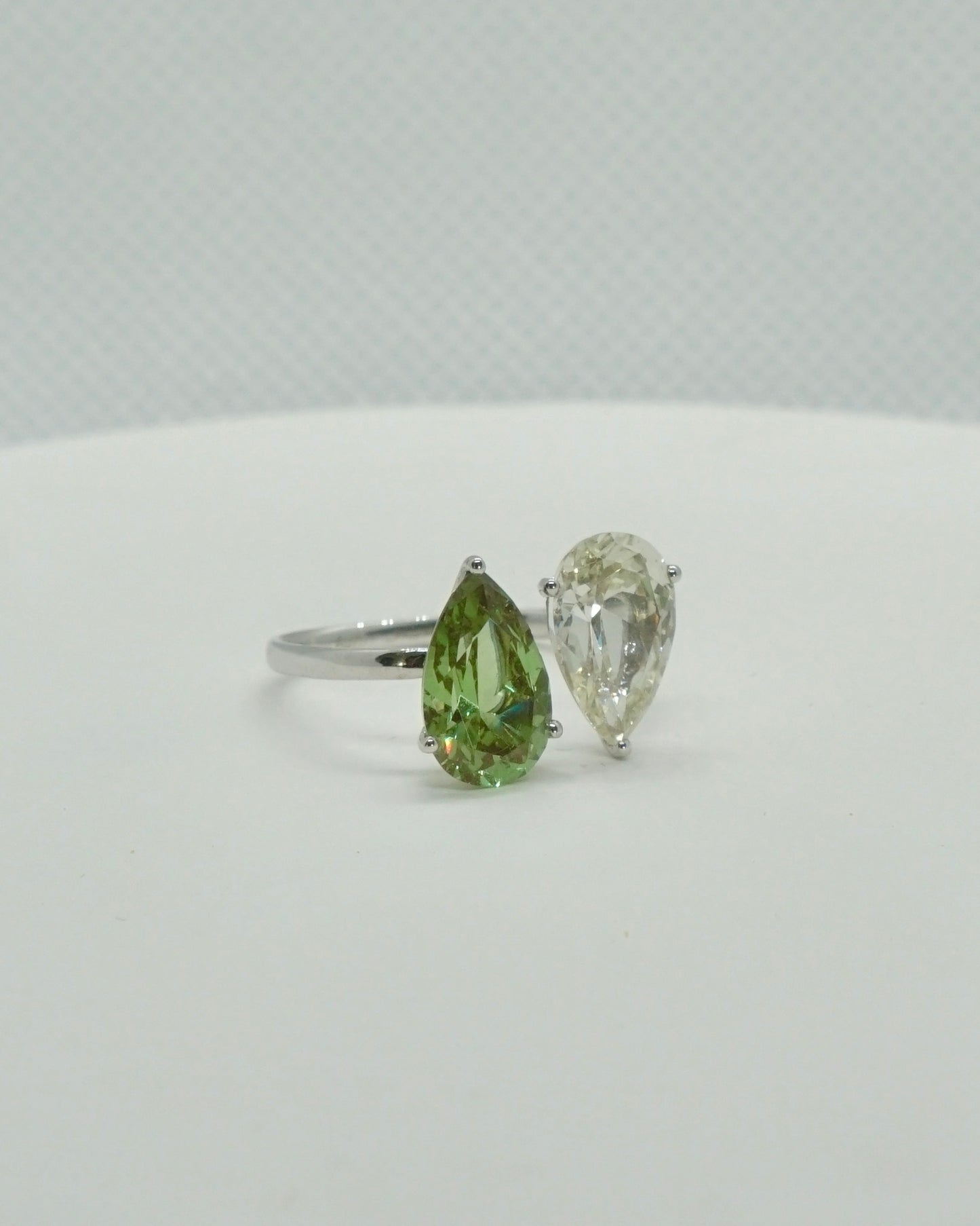 Inverted Twin Green Ring