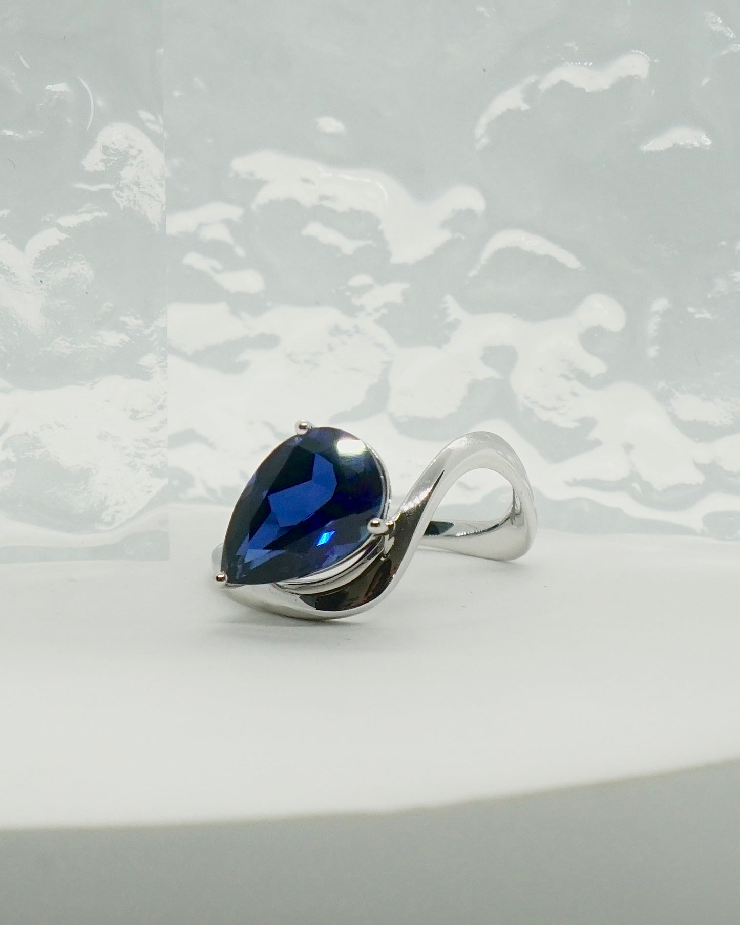 Dark Blue Wave Ring