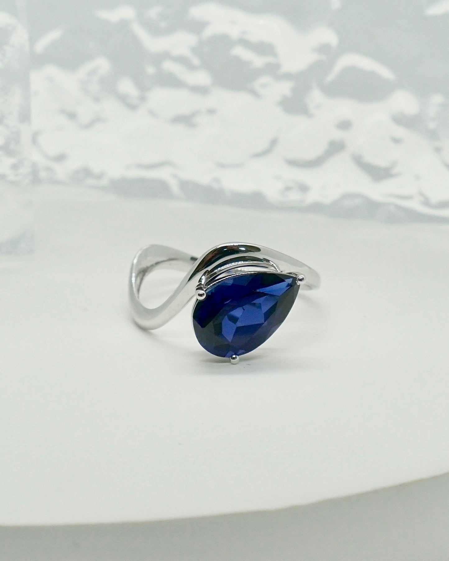 Dark Blue Wave Ring