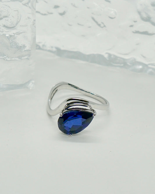 Dark Blue Wave Ring